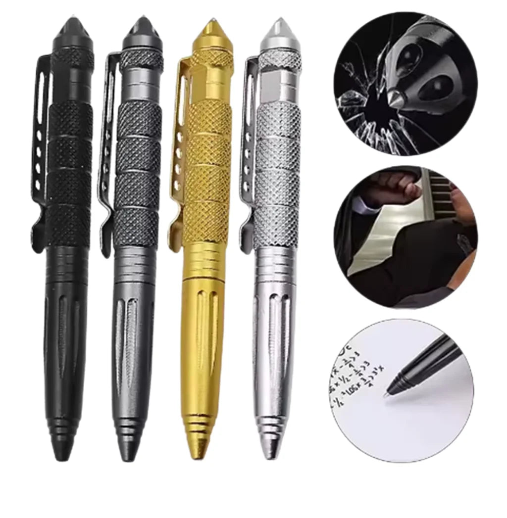 Tactical Pen Multifunction Aluminum Alloy Emergency Glass Breaker Pen Outdoor Camping Security Survival Tools