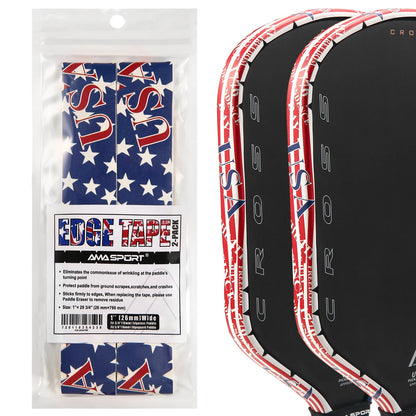 AMASPORT 2Pack Pickleball Paddle Edge Tape 20/23/26mm Paddle Head Edge Guard Racket Edge Protection Tape