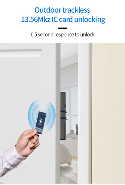 No Drilling Smart Tuya App Bluetooth Indoor Invisible Lock for Wooden Door Electronic 13.56 IC Card Lock Support Gateway to Wifi