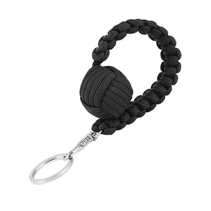 Outdoor Self-Defense Umbrella Rope Keychain Monkey Fist Steel Ball Chain Outdoor Safety Protection Accessories Knot Steel Ball