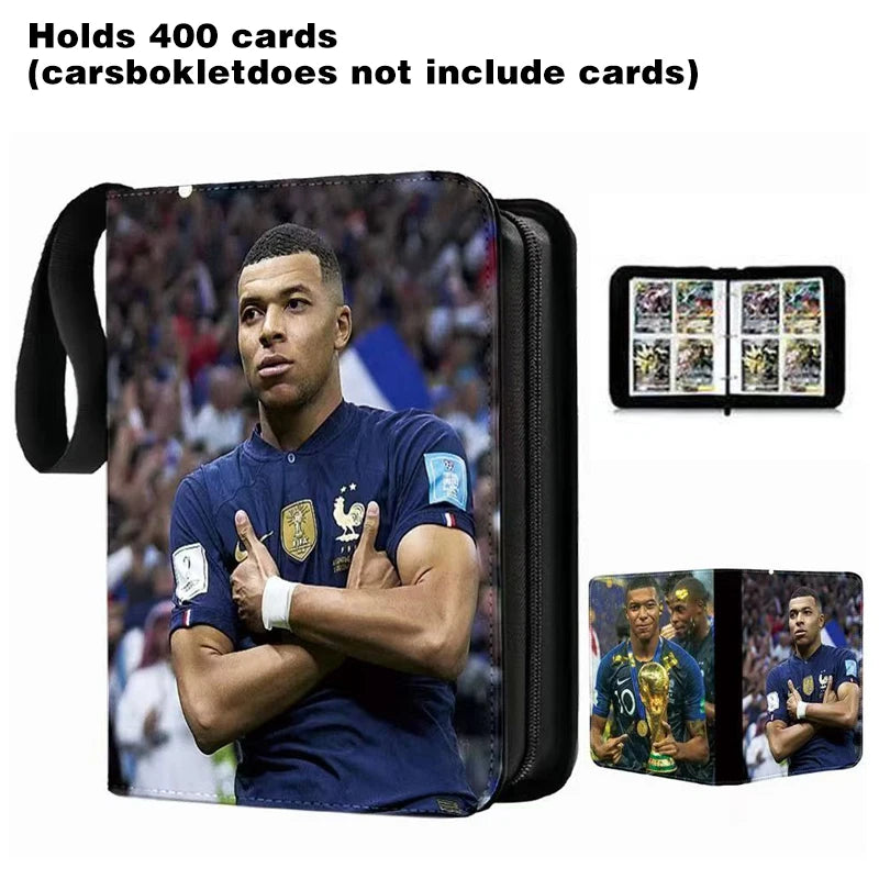 2026 World Cup Football Star Ronaldo Messi Mbappé 400/900pcs Album Book Folder Card Slots Collections Zipper Card Binder Holder
