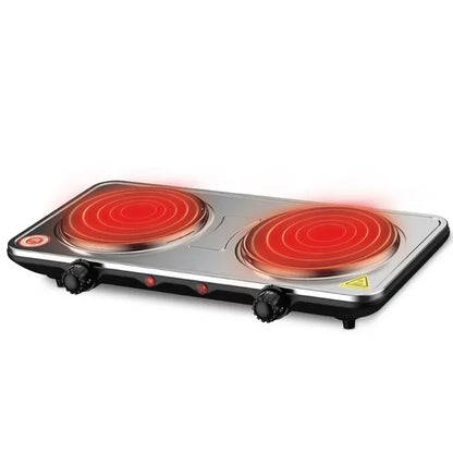 USA Double Head Electric Ceramic Stove Induction Cooker Double Oven Household High Power Stainless Steel Cookware 220V