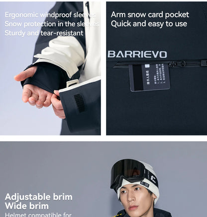 COPOZZ Skiing Coats Winter Warm Women Men Tracksuit Hooded Sports Snowboard Jacket Mountain Female Outwear Windproof Ski Clothes