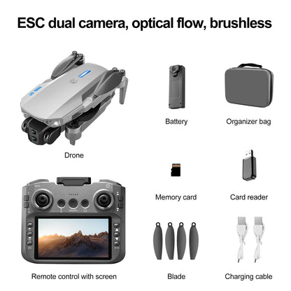 E88GT Drone 8K Professional HD 360° Dual Camera 12.5cm Screen Remote Control Brushless Motors Obstacle Avoidance Quadcopte 2025