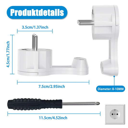 4pcs Male Female Connector EU Power Plug Replacement Rewireable Schuko Adapter Electeical Socket Extension Cable French German