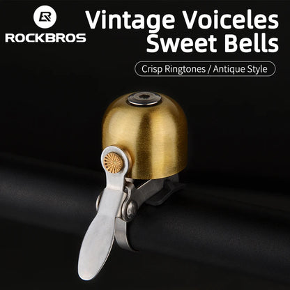ROCKBROS Steel Copper MTB Bike Ordinary Bell Clearly Sounds Riding Bike Safety Horn Ultralight Cycling Bell Bicycle Accessories