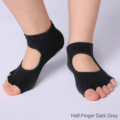 Women Colorful Yoga Socks Non-Slip Ladies Dance Socks Cotton Healthy Sports Five-toed Socks