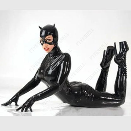 Adult female sexy cat man role-playing pu costume one-piece masked cat girl playing costume game suit