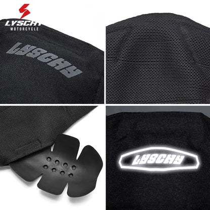 LYSCHY Motorcycle Knee Pads Summer Breathable Protective Motocross Kneepad Night Reflective Motorbike Racing Guards Protection