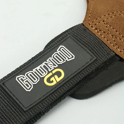 Wrist Straps for Weightlifting Double Layers Cow Leather Gloves Women Men Deadlift Maximum Grip Support Bench Press Pull-up F18