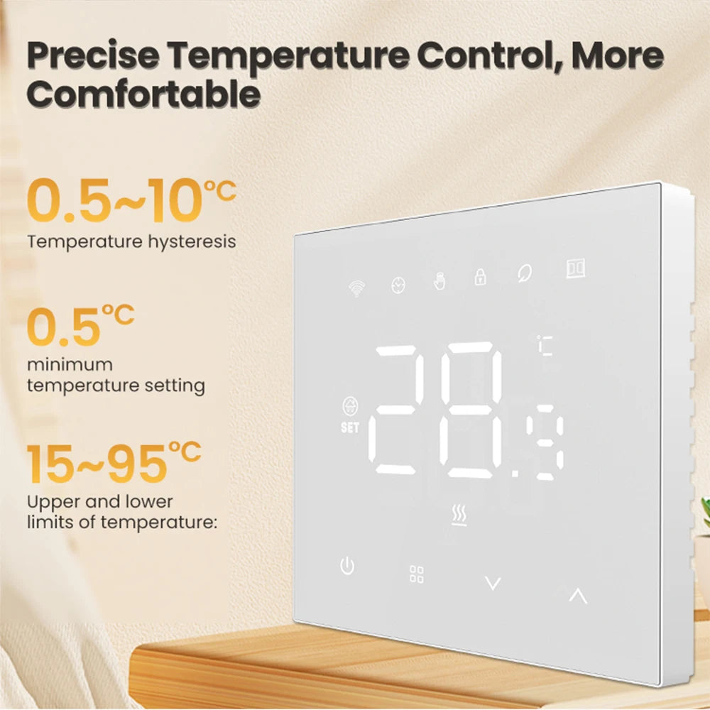 AVATTO Tuya Matter Smart Thermostat WiFi WaterGas Electric Floor Heating Temperature Controller For Alexa Google Apple Smartthin