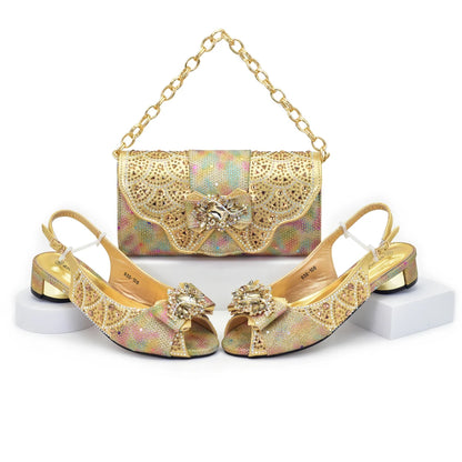 New Arrival Peep-Toe Heels & Long Small Bag Set Nigerian Party Shoes and Bag –Comfortable Women's Shoes for Elegant Events