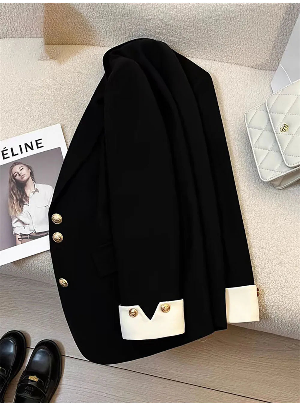 Autumn Winter Office Lady Blazer Jacket Women 2024 Fashion Long Sleeve Coat Woman Blazers Feminino New In Outerwears Casual
