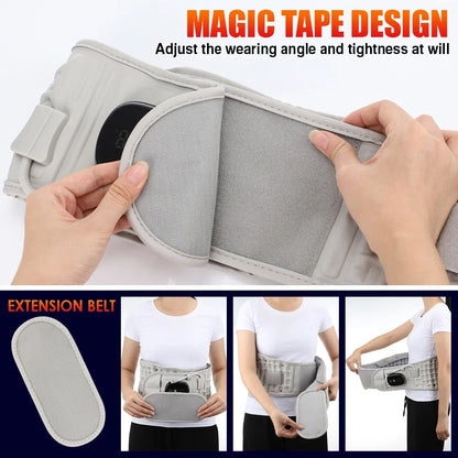 Lumbar Traction Device Heating Airbag Inflatable Decompression Back Belt Hot Compress Massage Men Women Waist Support Belt