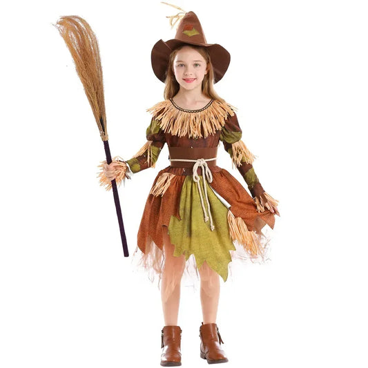 custom Halloween Kid Scarecrow Scary Costume Purim Boy Girl Movie Scarecrow Ghost Killer Cosplay Children's Day Performance ZML
