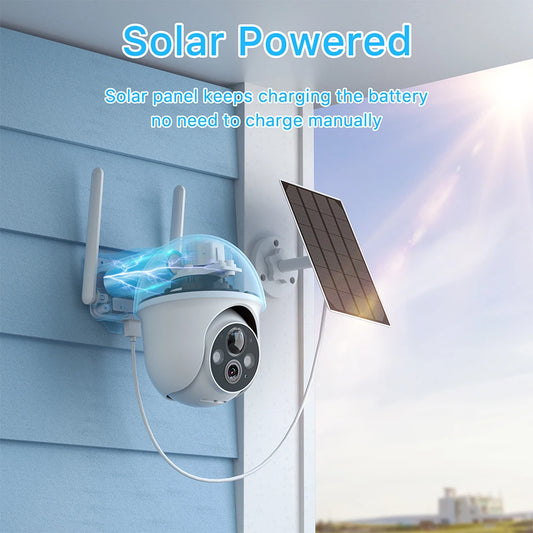 ANRAN 5MP 2K Solar Camera Rechargeable Battery PIR Humanoid Detection Outdoor PTZ Wireless WIFI Camera Full Color Night Vision