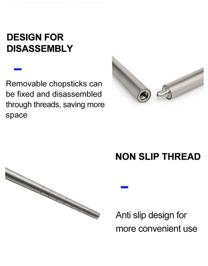 Widesea Camping Titanium Chopsticks Tableware Detachable Chopsticks Hiking Traveling Picnic Equipment Supplies Dinnerware