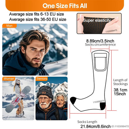 New Heated Socks for Men Women Rechargeable 6000mah Battery Electric Socks Winter Foot Warmer Outdoor Skiing Hunting Fishing