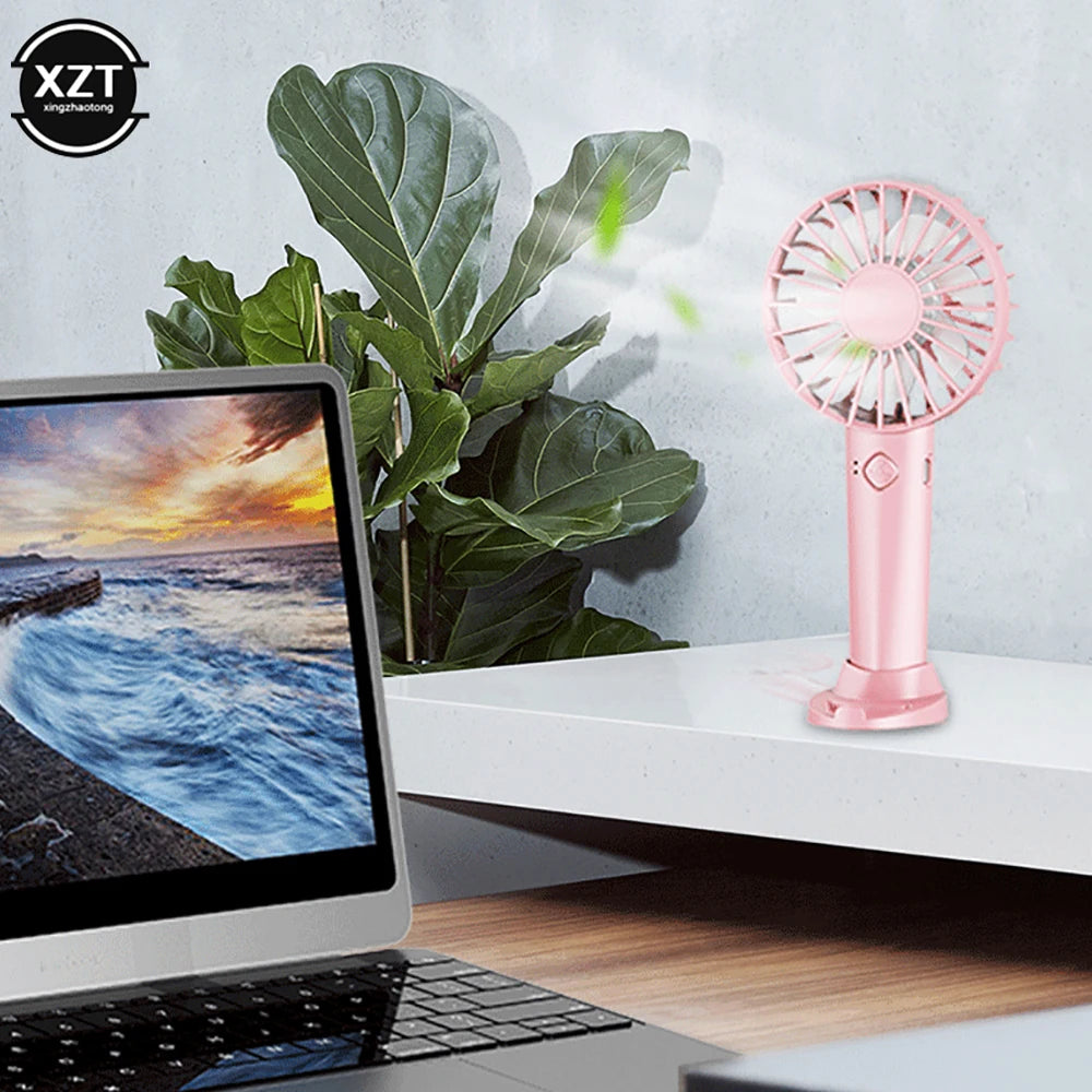 USB Mini Strong Wind Handheld Fan Portable and Quiet Rechargeable Hand Fan for Student Office Small Pocket Cooling Fans Supplies