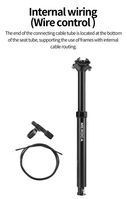 MEROCA Bike Dropper Seat Post 30.9/31.6x425mm Internal Routing Cable Remote Wire Control Lift Seat Tube Mtb Seatpost