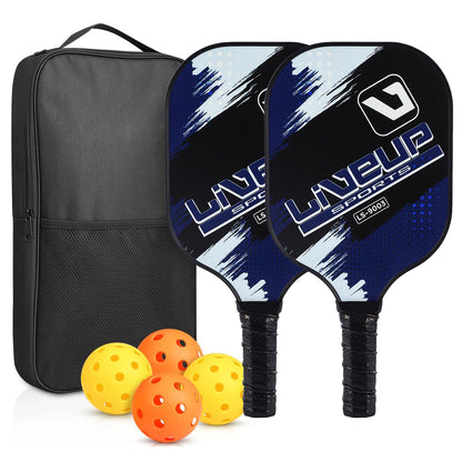 Pickleball Paddles Set of 2 USAPA Approved Fiberglass Pickle Ball Paddles with 4 Pickle Balls Durable Racket for Beginners