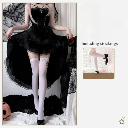 Sexy Lingerie Cosplay Dark Gothic Halloween Costume Ladies Dress Dovetail Witch Vampire Bride Performance Costume Red Suit