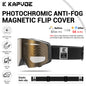 Kapvoe Photochromic Ski Goggles Magnetic Anti-Fog Lenses UV400 Protection Men Women Ski Goggles Winter Sports Eyewear