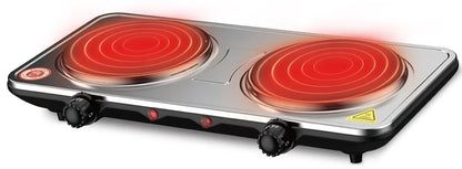 USA Double Head Electric Ceramic Stove Induction Cooker Double Oven Household High Power Stainless Steel Cookware 220V