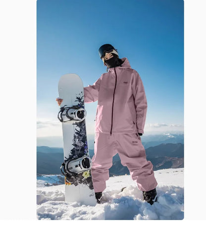 John snow 2024 New Male female couple Single and double board Ski suit set Loose type waterproof keep warm Ski pants ski jackets