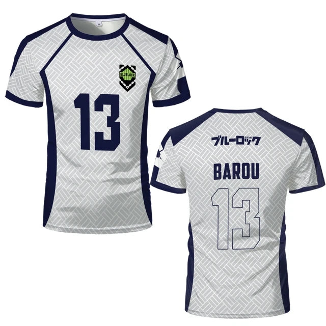 2026 Summer New Men's Blue Lock Anime Football Shirt T-shirt Women's Round Neck Sports Top Casual Short Sleeve T-shirt