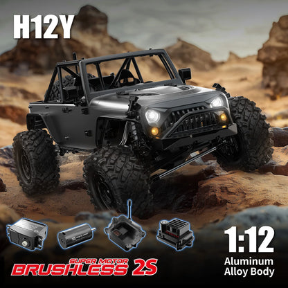 HYPER GO MJX H12Y+ H12Y 1/12 RC Car 4WD Brushless 2.4G Remote Control Cars Off-Road RC Truck