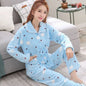 New Women's Autumn and Winter Warm Pyjamas Homewear Suit Coral Velvet Pajamas Girls Padded Thickened Sweet Flannel Homewear