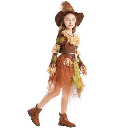 custom Halloween Kid Scarecrow Scary Costume Purim Boy Girl Movie Scarecrow Ghost Killer Cosplay Children's Day Performance ZML