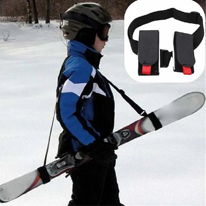 Nylon Skiing Bags Adjustable Pole Shoulder Hand Carrier Lash Handle Straps Porter Hook Loop Protecting for Ski Snowboard