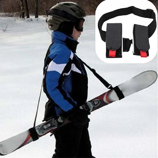 Nylon Skiing Bags Adjustable Pole Shoulder Hand Carrier Lash Handle Straps Porter Hook Loop Protecting for Ski Snowboard