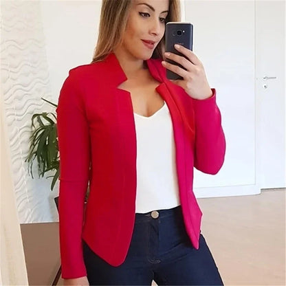 Women Thin White Blazers Spring 2025 Female Summer Blazer Long Sleeve Open Stitch OL Womens Slim Coats Femme Ladies Black Tops