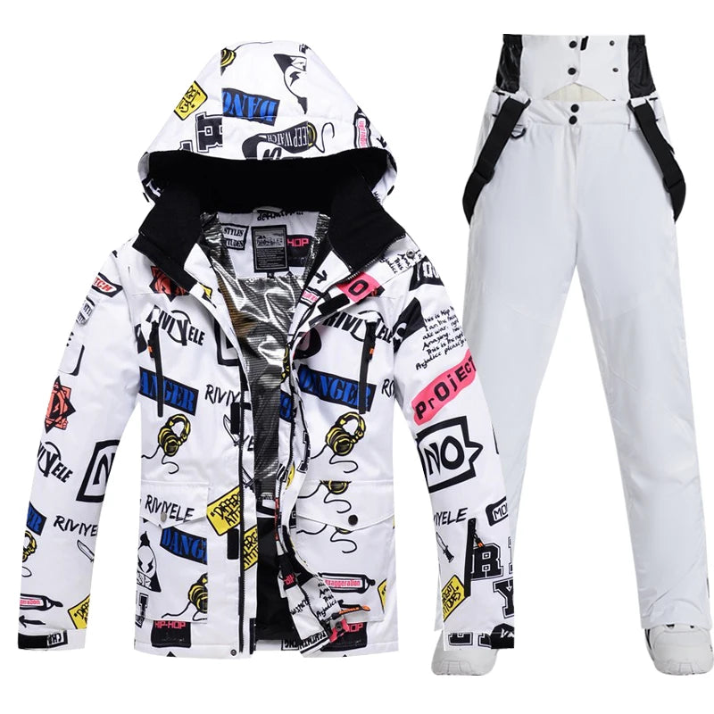 Ski Suit Men And Women Super Warm Thicken Waterproof Windproof Winter Snow Suits Skiing And Snowboarding Jackets + Pants Brands