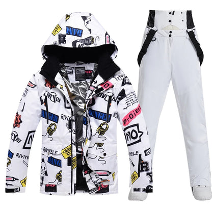 Ski Suit Men And Women Super Warm Thicken Waterproof Windproof Winter Snow Suits Skiing And Snowboarding Jackets + Pants Brands