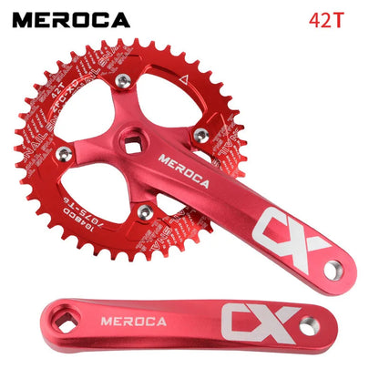 MEROCA Bicycle Crank Chainwheel 104BCD Bike Crankset Aluminum Alloy with Bottom Square Hole 170mm Crank 32/34/36/38/40/42T Plate