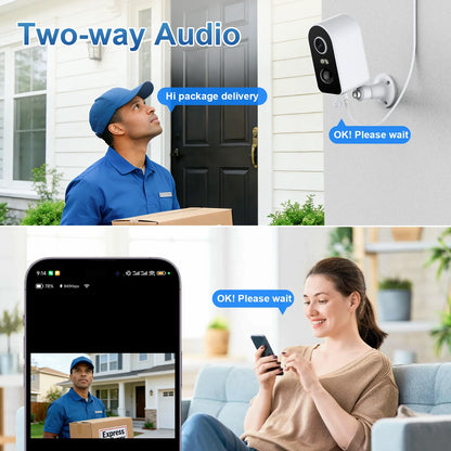 Videolife 3MP Waterproof Solar Security Camera Wireless 2.4G WiFi Solar Battery Powered Camera HD Home Surveillance Protection