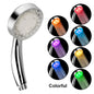 Ultra-Quiet Rainfall Top Spray LED Shower Head Water Flow Power Generaton 7 Colors Gradual Changing