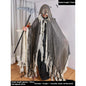 Halloween Hooded Cloak Medieval Renaissance Gothic Wizard Cape Grim Reaper Cosplay Costume for Adult Scythe Weapon Prop