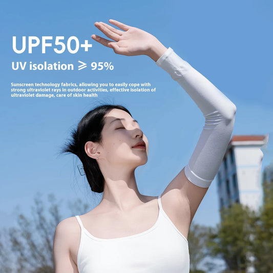 OFFBONDAGE Ice Silk Bicycle Sleeves Cycling Arm Protection Outdoor Sun UV Summer Breathable Protect Sports MTB Road Bike Sleeves
