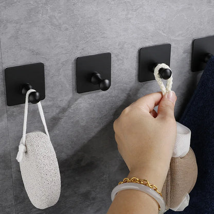 High Quality 304 Stainless Steel Self Adhesive Hooks Shower Bath Hook Kitchen Hanger Bathroom Hook Household Wall Hanger