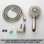 Shower Head Handheld Shower High Pressure Adjustable Spray Handheld Shower Heads Brushed Nickel Wall Mounted Shower Set 6 Jets