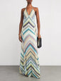 GACVGA Sexy Crochet V Neck Halter Maxi Dress Women New Summer Fashion Sleeveless Backless Slim Knitted Long Dress