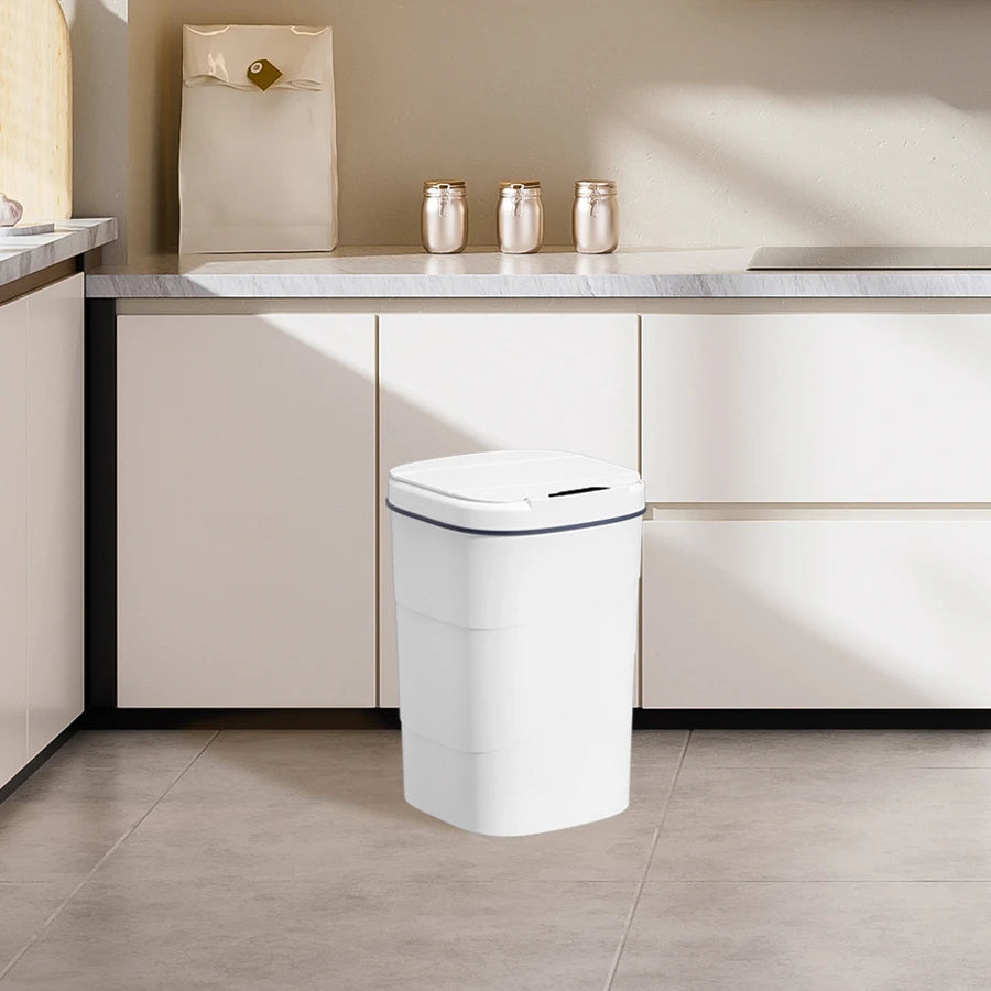 Smart Sensor Touchless Automatic Closing Trash Can Battery Powered for Kitchen Bathroom House Office