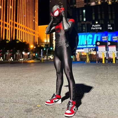 2024 For Adult Anime Spider Man Across The Spider-Verse Cosplay Costume Miles Morales Superhero Jumpsuit