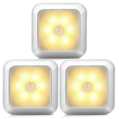 LED Night Light Smart Motion Sensor Night Light 3A Battery-powered Bedside Lamp Closet Bedroom Hallway Staircase Lighting