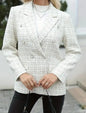 Women's Blazer Autumn Winter New Fashion Button Design Double Breasted Elegant Notched Collar Long Sleeve Casual Blazer